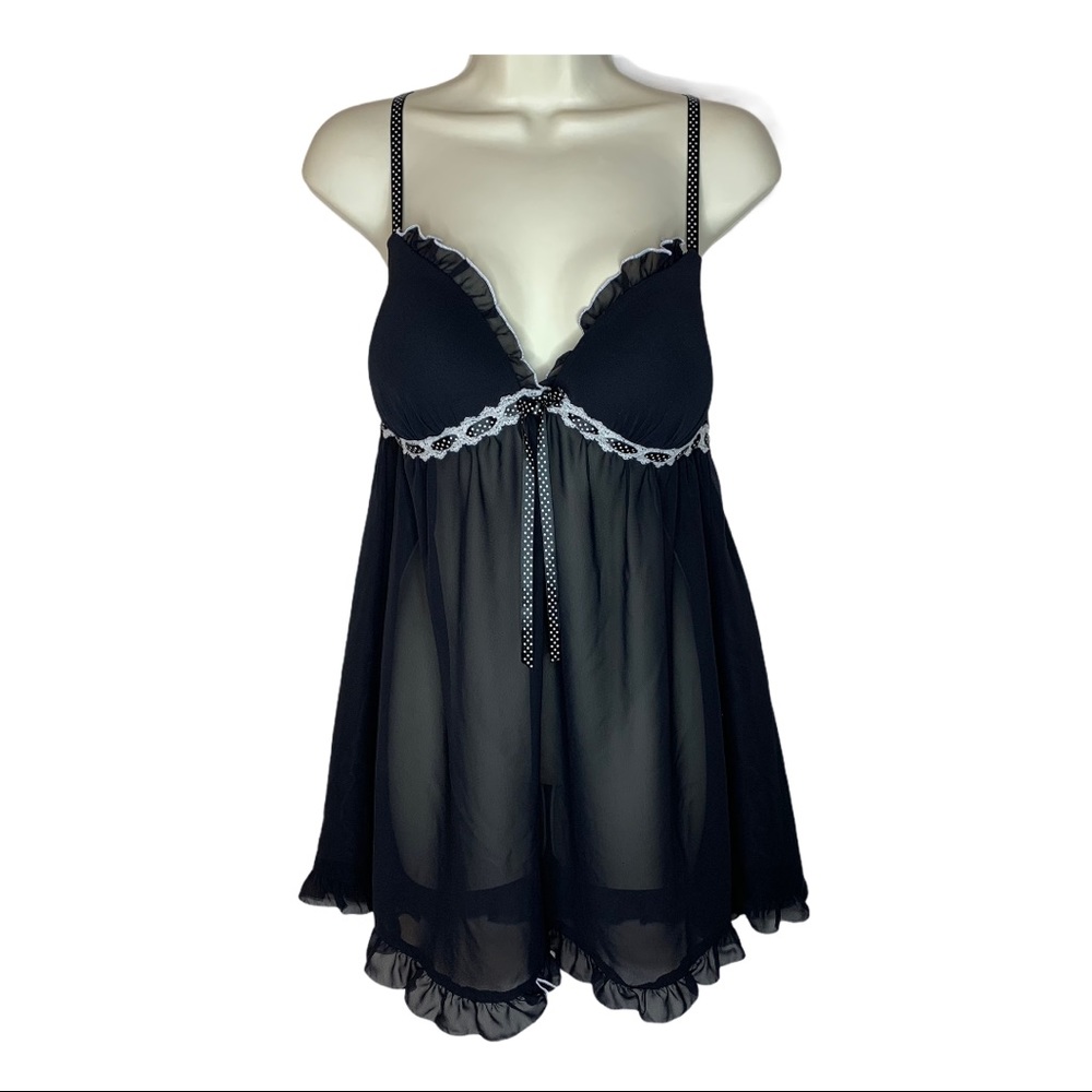 Sexy Black Sheer Nightie Lingerie Nightgown Apt 9